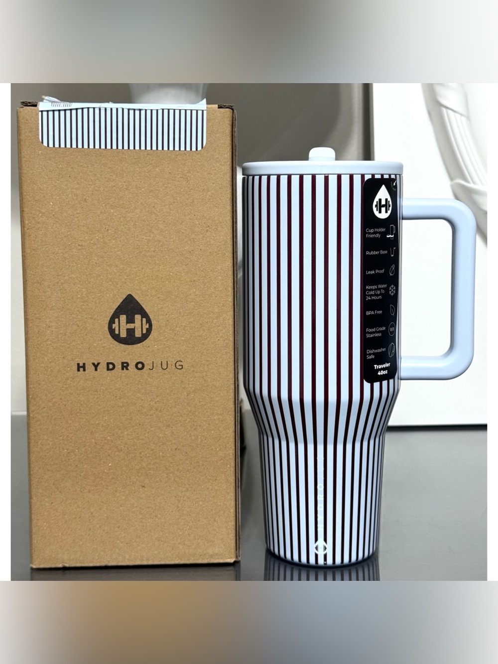 ‎HydroJug 40oz Traveler, STRIPED OUT